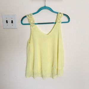 Light Yellow Flowy Tank Top